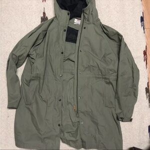 Womens Fjallraven Green Karla Lite G-1000 Zip Up Parka Rain Jacket Xl